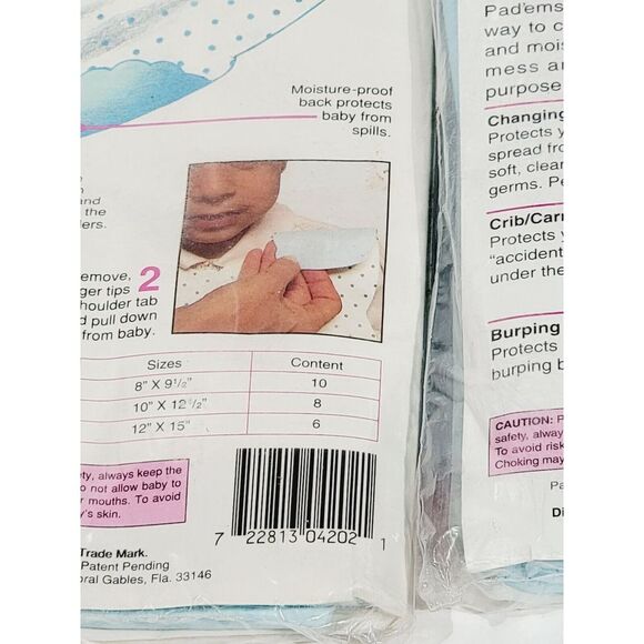 Vintage Padems & Bidems Disposable Changing Pads & Bids 8 Pack Medium - Picture 9 of 15